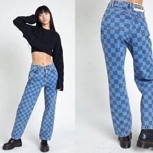 THE RAGGED PRIEST CHECKERBOARD DAD JEAN